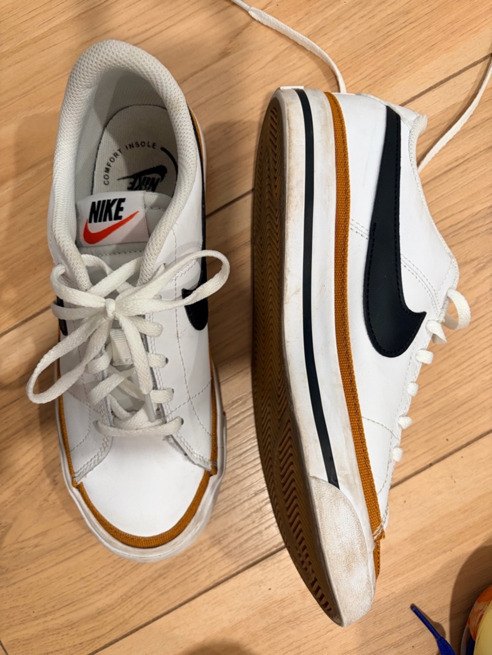 Nike White Low-Top Sneakers with Black Logo
